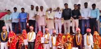 Chandauli news- मुख्यमंत्री सामूहिक विवाह योजना के तहत सकलडीहा में 45 जोड़े परिणय सूत्र में बंधे